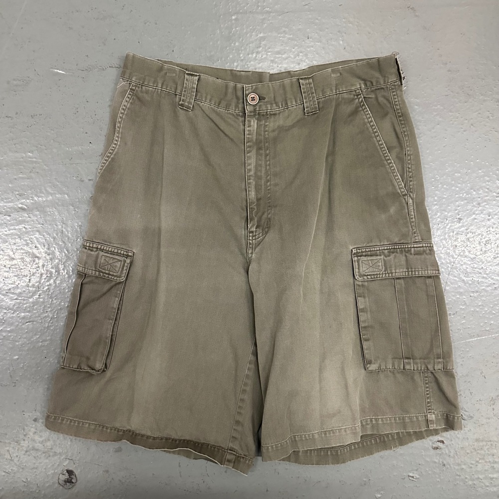 Polo Ralph Lauren Mens Cargo Shorts Size 34 Green Preowned Cotton Twill